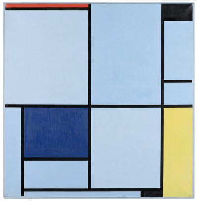Tableau 1, mit Rot, Schwarz, Blau und Gelb, 1921 von Piet Mondrian